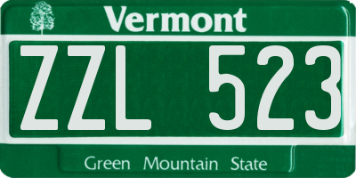 VT license plate ZZL523