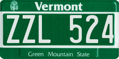VT license plate ZZL524