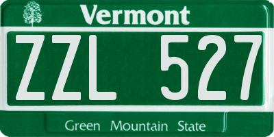 VT license plate ZZL527