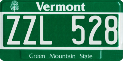 VT license plate ZZL528