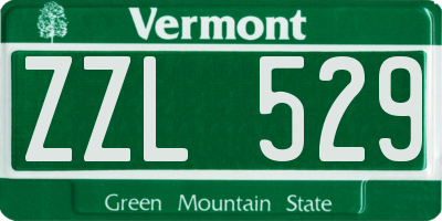 VT license plate ZZL529