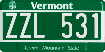 VT license plate ZZL531