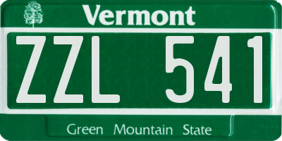 VT license plate ZZL541