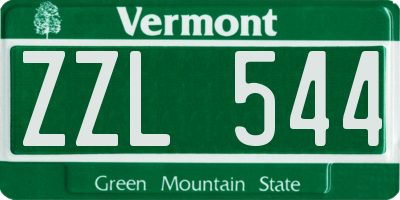 VT license plate ZZL544