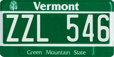VT license plate ZZL546