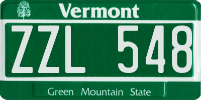VT license plate ZZL548