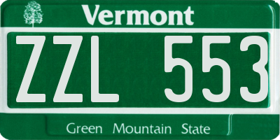 VT license plate ZZL553