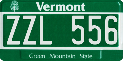 VT license plate ZZL556