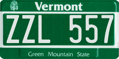 VT license plate ZZL557
