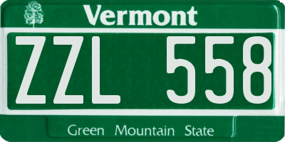 VT license plate ZZL558