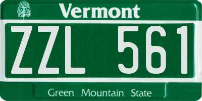 VT license plate ZZL561