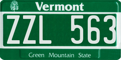 VT license plate ZZL563
