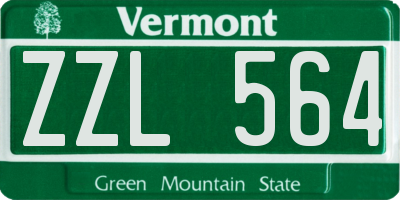 VT license plate ZZL564