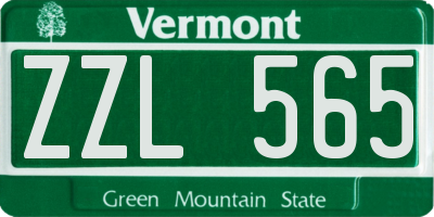 VT license plate ZZL565
