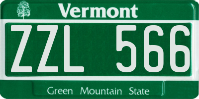 VT license plate ZZL566