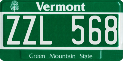 VT license plate ZZL568