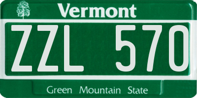 VT license plate ZZL570