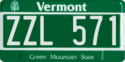 VT license plate ZZL571