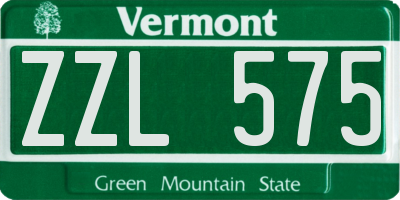 VT license plate ZZL575