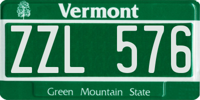 VT license plate ZZL576
