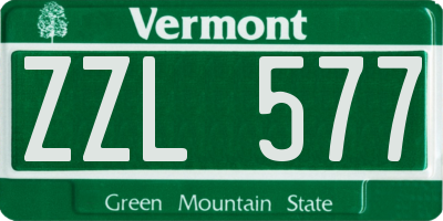 VT license plate ZZL577