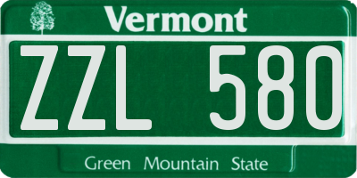 VT license plate ZZL580
