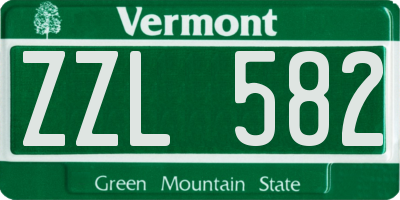 VT license plate ZZL582
