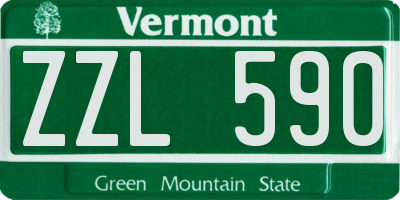 VT license plate ZZL590