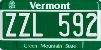 VT license plate ZZL592