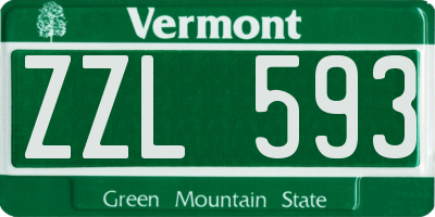 VT license plate ZZL593