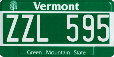 VT license plate ZZL595
