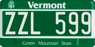 VT license plate ZZL599