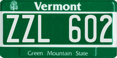 VT license plate ZZL602