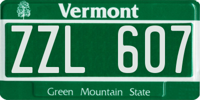 VT license plate ZZL607