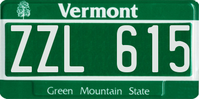 VT license plate ZZL615