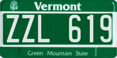 VT license plate ZZL619