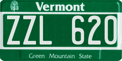 VT license plate ZZL620