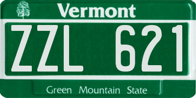 VT license plate ZZL621