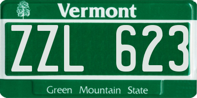 VT license plate ZZL623