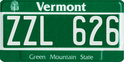 VT license plate ZZL626