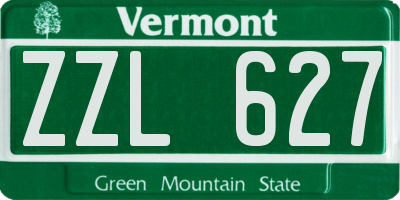 VT license plate ZZL627