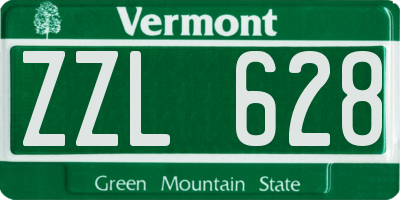 VT license plate ZZL628