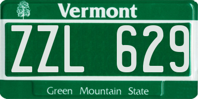 VT license plate ZZL629