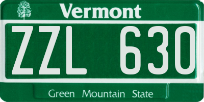 VT license plate ZZL630