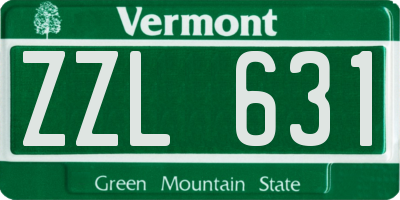 VT license plate ZZL631