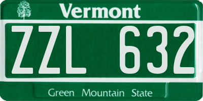 VT license plate ZZL632