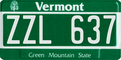 VT license plate ZZL637