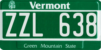 VT license plate ZZL638