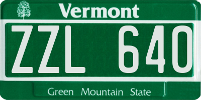 VT license plate ZZL640