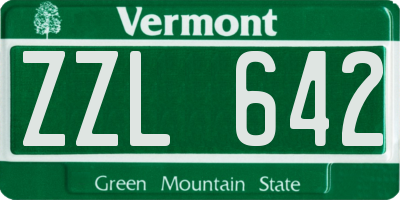 VT license plate ZZL642